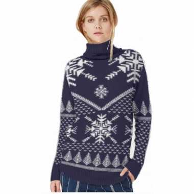 Dames kerst colkersttruien navy/wit
