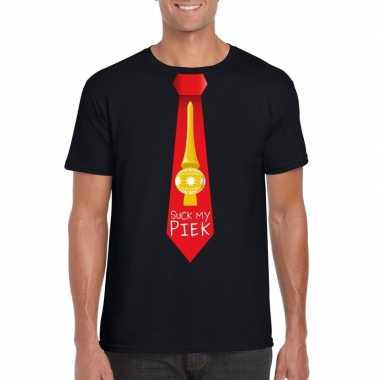Fout kerst t shirt zwart suck my piek stropdas voor heren