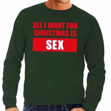 Foute kerstkersttrui christmas sex groen voor heren