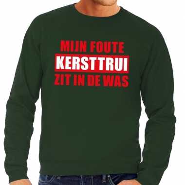 Foute kerstkersttrui in de was groen voor heren