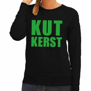 Foute kerstkersttrui kut kerst zwart voor dames