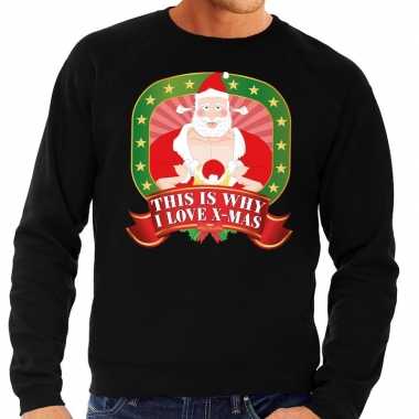 Foute kerstkersttrui zwart this is why i love christmas voor heren