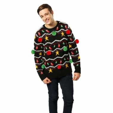 Kersttrui kerstboom met pompoms