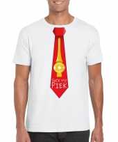 Fout kerst t shirt wit suck my piek rode stropdas voor heren