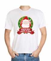 Foute shirt wit fuck off i hate x mas voor mannen