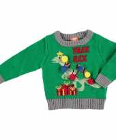 Kerst sweaters met dinosaurus t rex voor baby