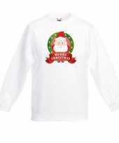 Witte kerst sweater voor kinderen de kerstman